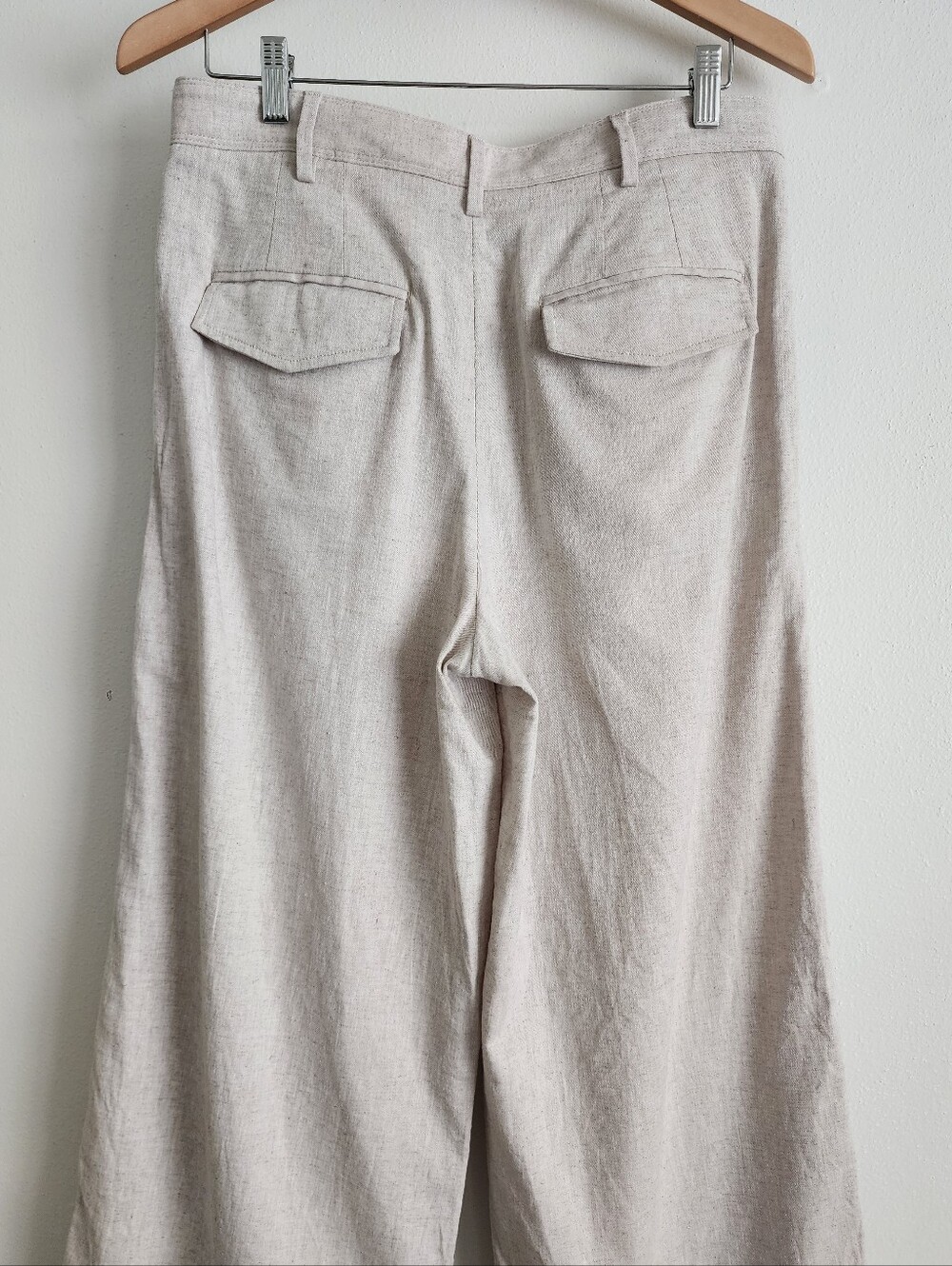 Banana Republic Factory Flax Linen Blend Pleated Wide Leg Pants Size 8 Trouser - Picture 10 of 16
